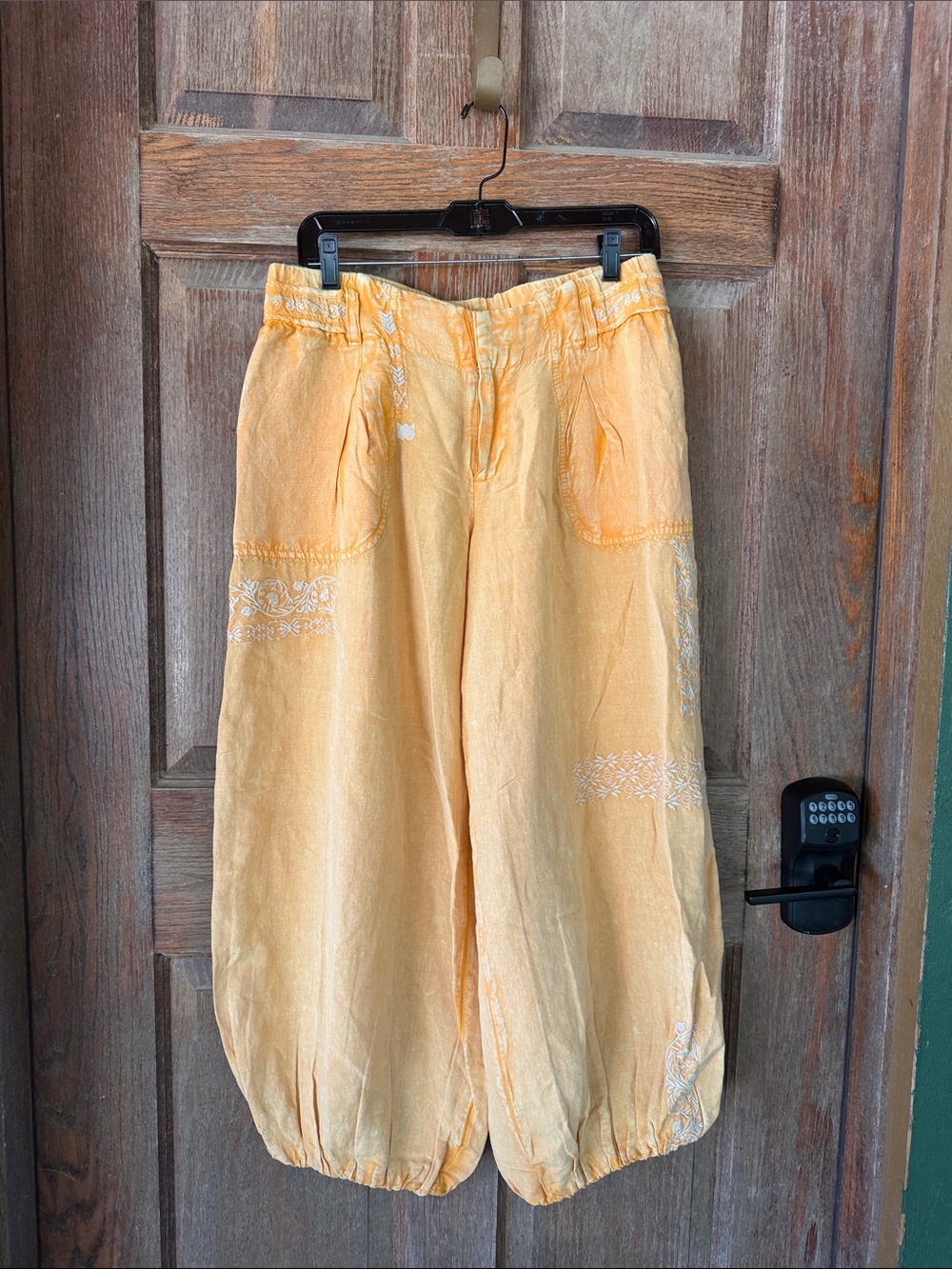 Anthropologie Pale Orange  Linen Blend Balloon Pants Sz M